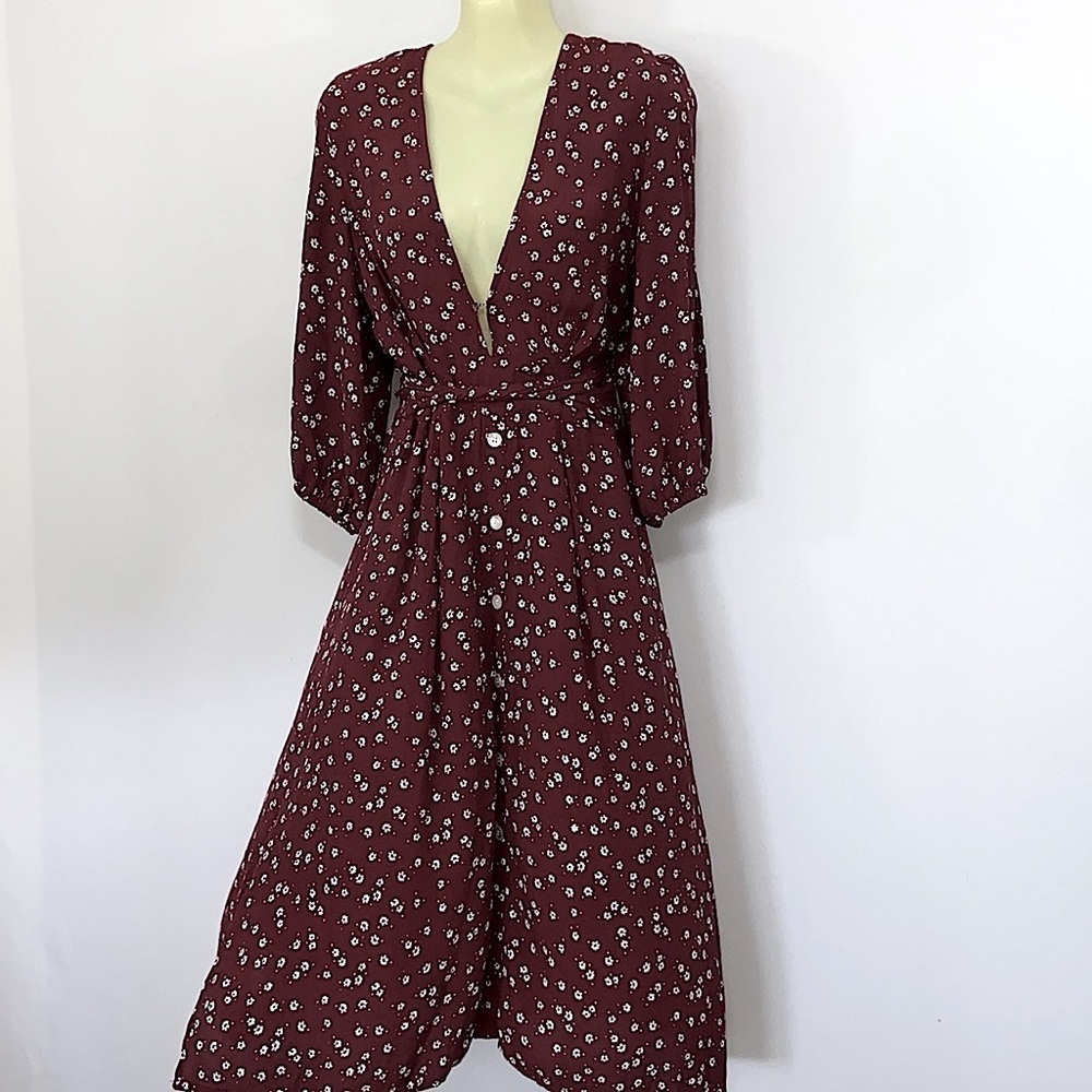 Faithfull The Brand For Anthropologie Dress “Chloe” Fit&Flare Nwot Sz 4 - Picture 5 of 8